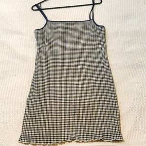 Checkered Aritzia Dress in Dark Green Olive